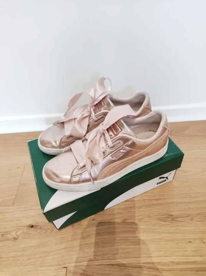 Sneaker Puma rose gold lacets satinée - 38 - très bon état - photo numéro 2