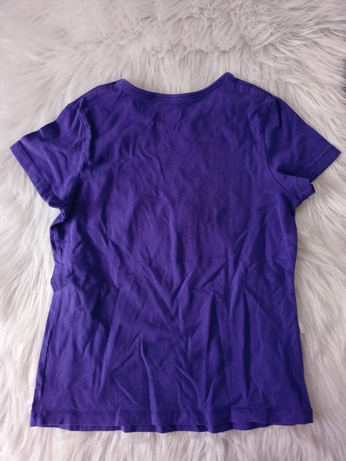 T shirt violet avec écritures 11-12ans 146/152cm N*0478 - photo numéro 3