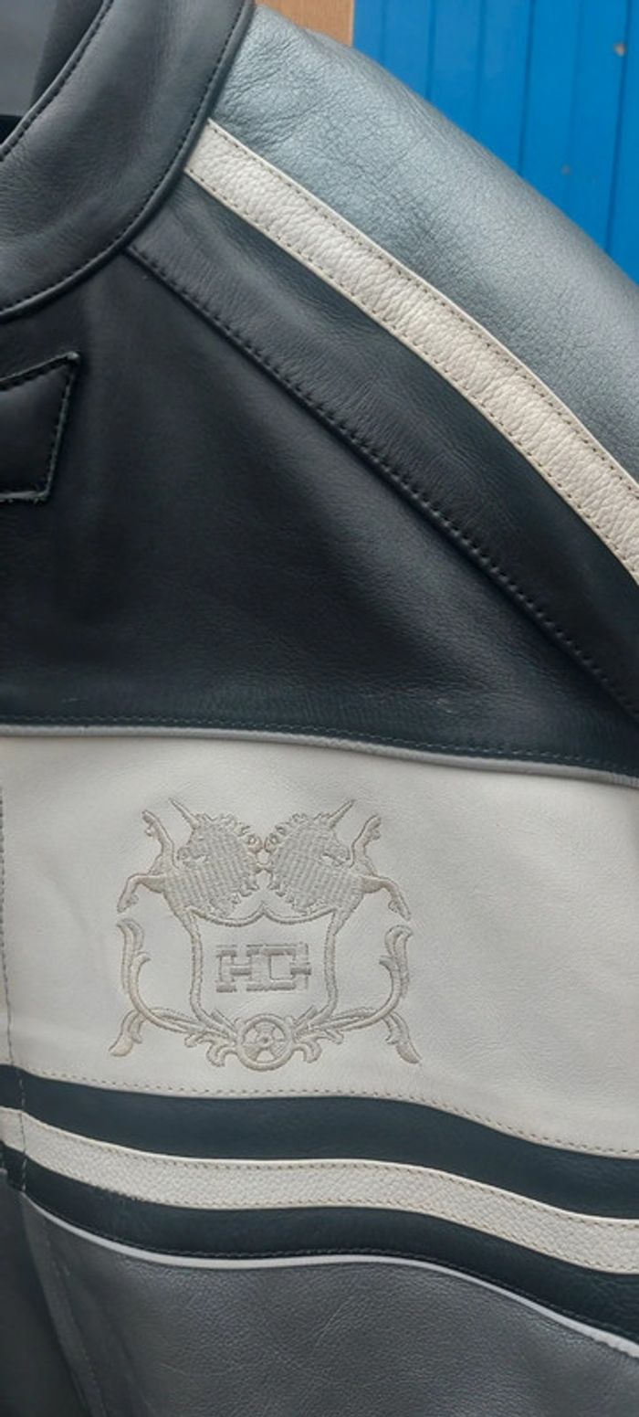 Blouson manteau moto cuir - photo numéro 3