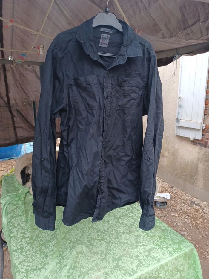Chemise réglable rg512 noir cérémonie S