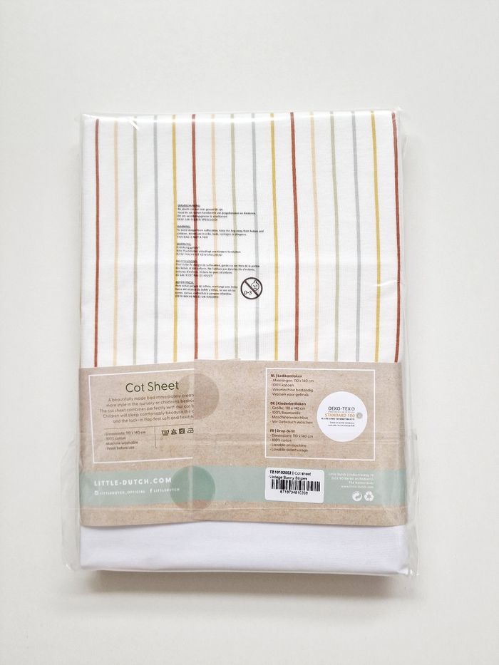 Little Dutch - Drap de lit - Vintage Sunny Stripes - 110 x 140 cm - Neuf ! - photo numéro 2