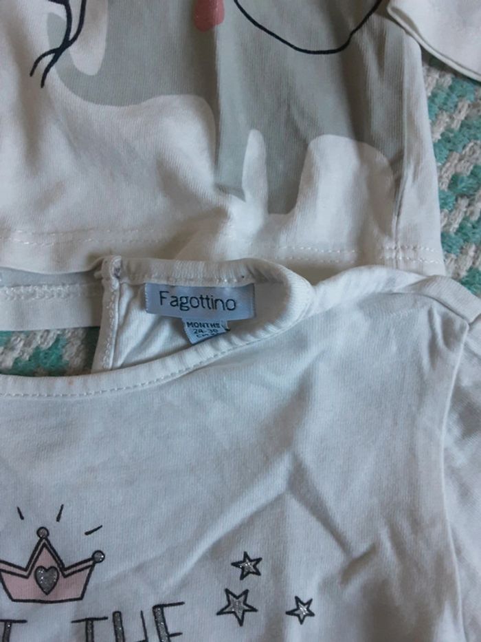 Lot de 4 t-shirts coccinelle éléphant étoiles cœurs T. 92cm (24-30 mois) - photo numéro 5