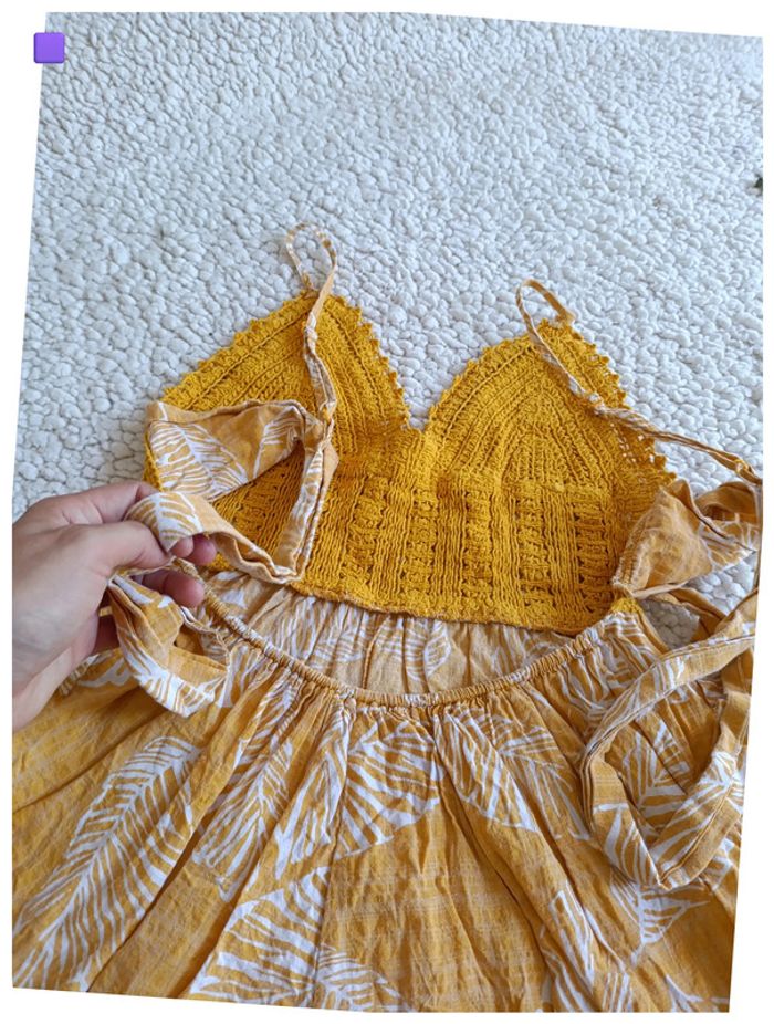 Combi Short jaune crocheté et fluide vintage été - photo numéro 7
