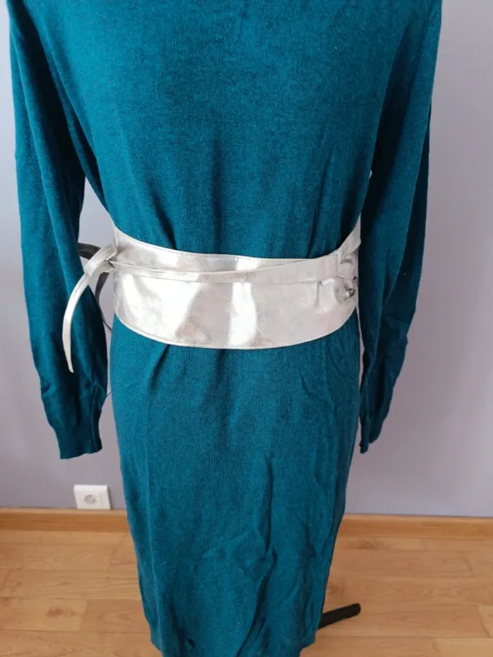 Robe longue vert canard avec ceinture – Taille 36🌿 - photo numéro 4