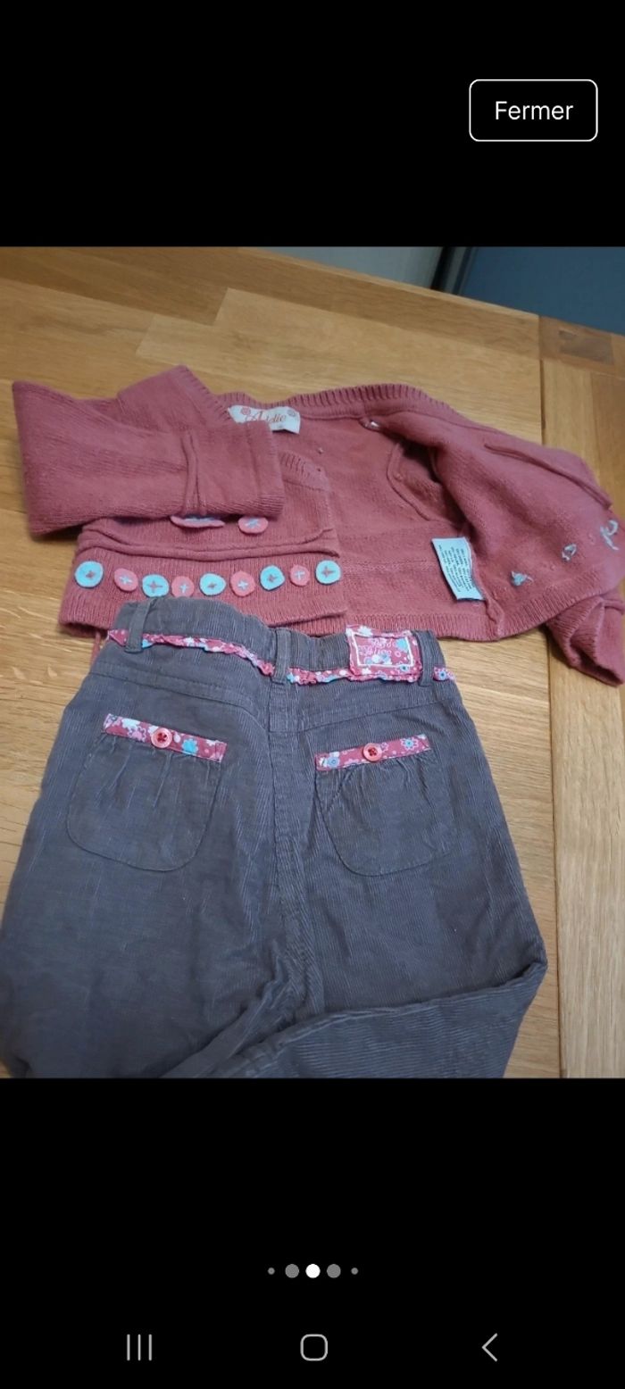 Pantalon velour et gilet  assortis - photo numéro 5