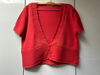 Court gilet orange à boutons d'Auvry - Taille L