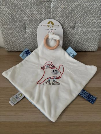 Doudou Carré Enfant "La Phryge Olympique" JO Paris 2024 (Made In France)