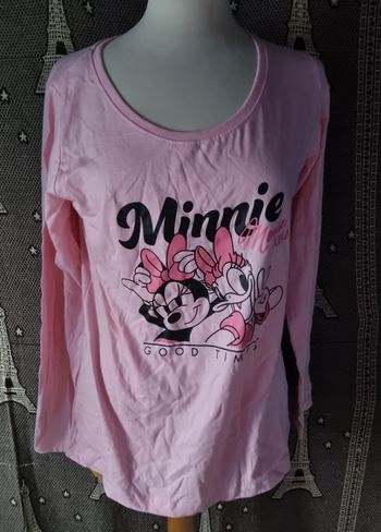 T-shirt rose manches longues Minnie Mouse et Daisy taille M
