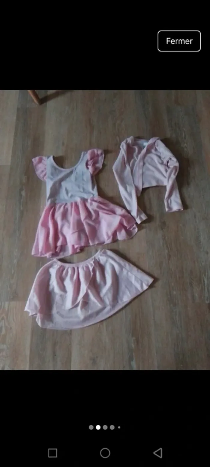 Ensemble de danse sport fille rose 6 ans jupe justocoprs cache coeur - photo numéro 9