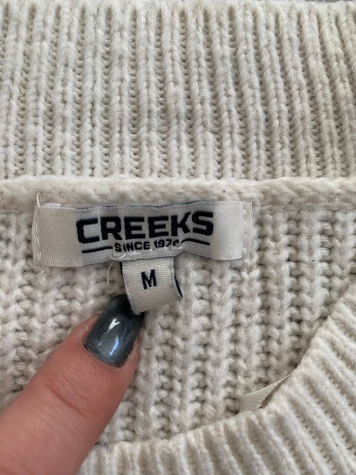 Pull beige et écru Creeks taille M - photo numéro 3