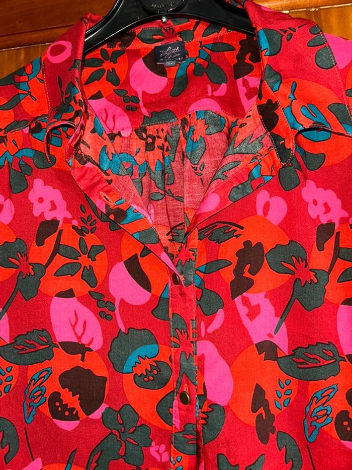 Superbe chemisier rouge fleuri Little Miss by Captain Tortue - photo numéro 2