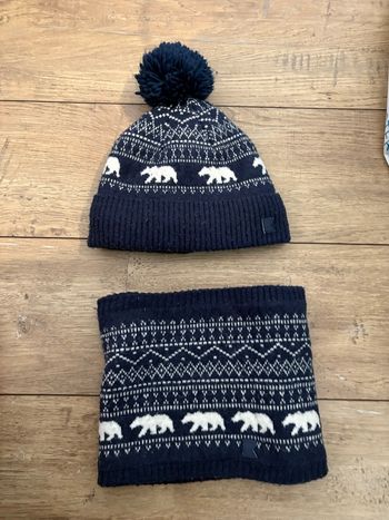 Bonnet + snood ours polaire 6-9 ans 