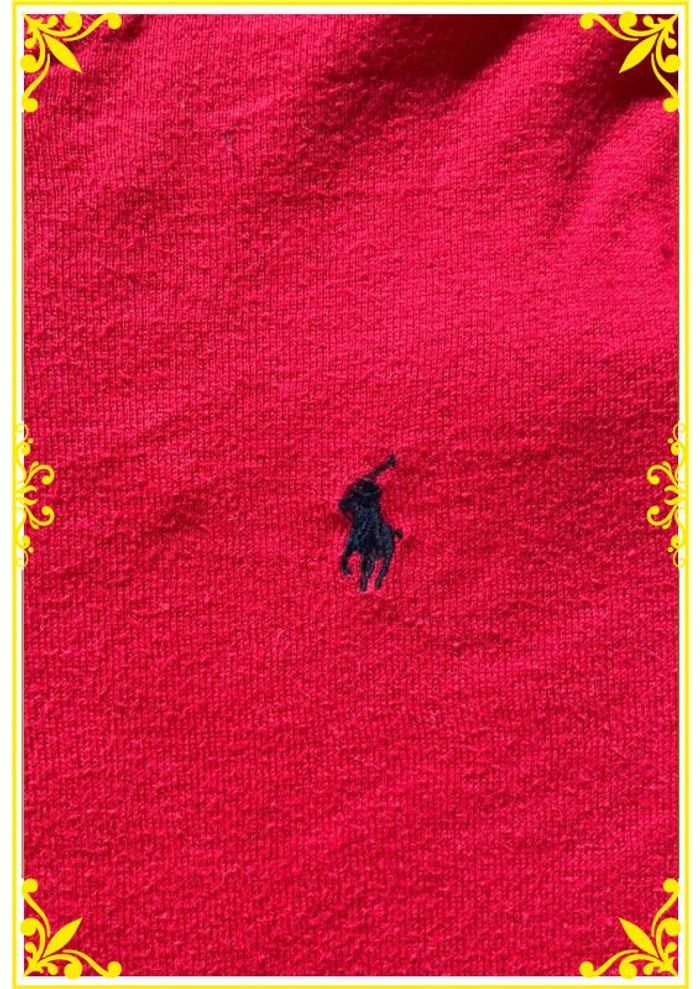 Pull Col Rond Ralph Lauren Rouge |XL| Cavalier Noir - photo numéro 5