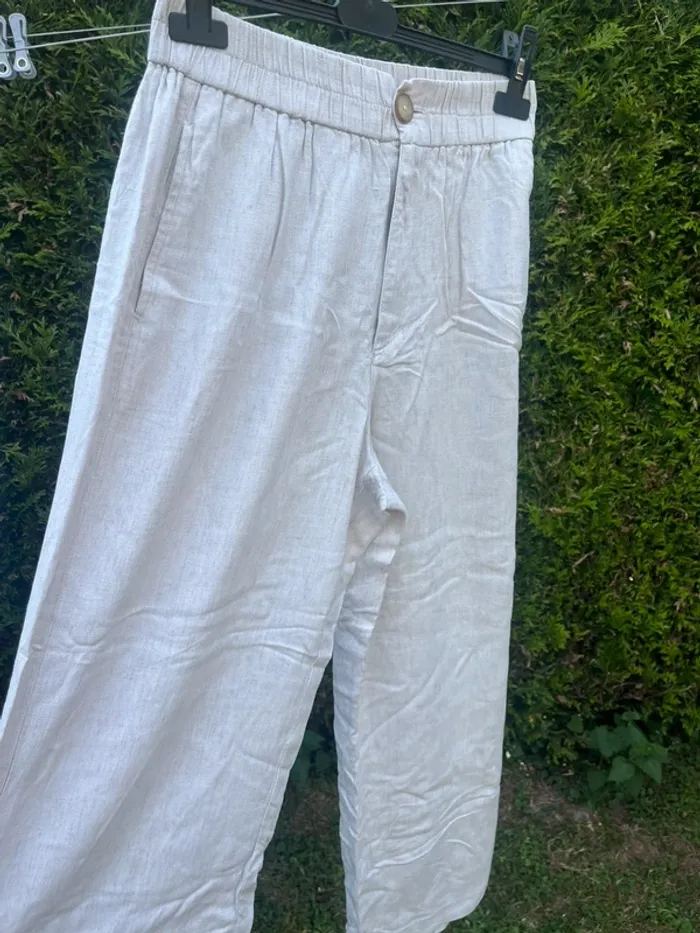 pantalon en lin stradivarius