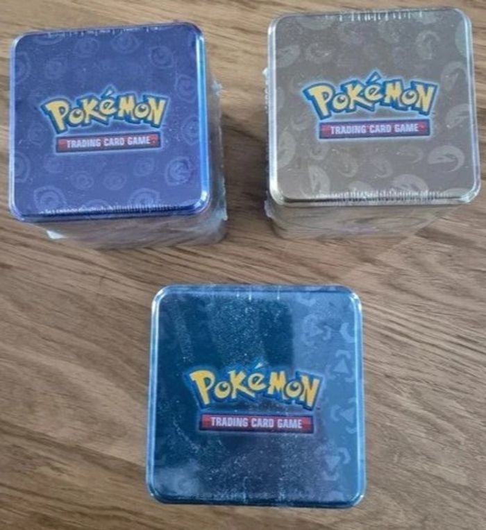 Lot Pokémon de 3 Tin Cube Mars 2024 Neuf Scellé Français Artset Rare - photo numéro 3