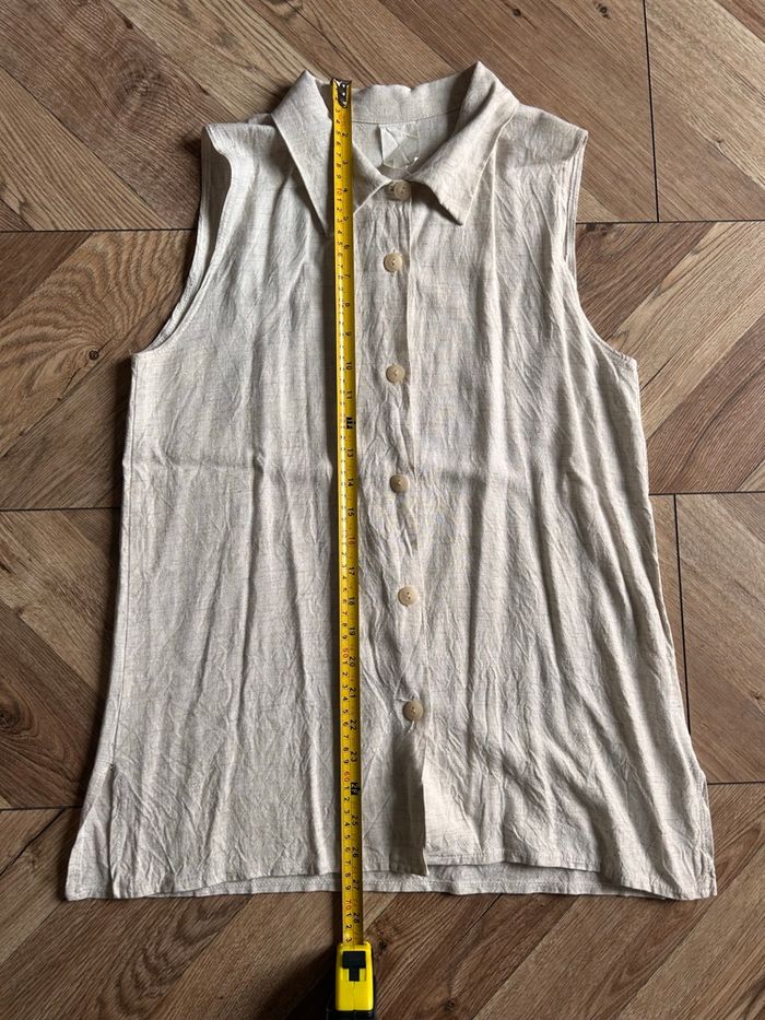 🌿 Top sans manches en lin mélangé - Style Minimaliste / Bohème - photo numéro 7