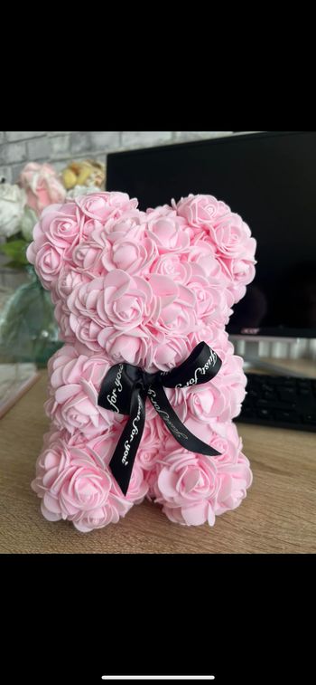 Décoration ours, avec des roses