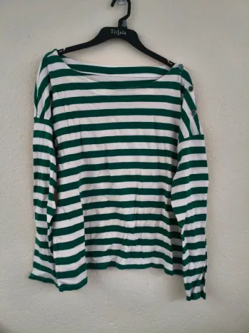 Marinière verte et blanche - Made in Italy - taille 46