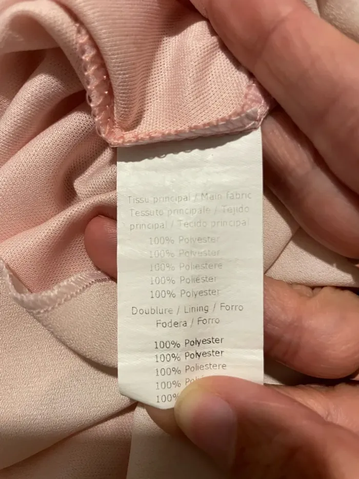 Blouse à manches courtes rose clair en voile doublé Agathe Velmont taille 38 - photo numéro 6