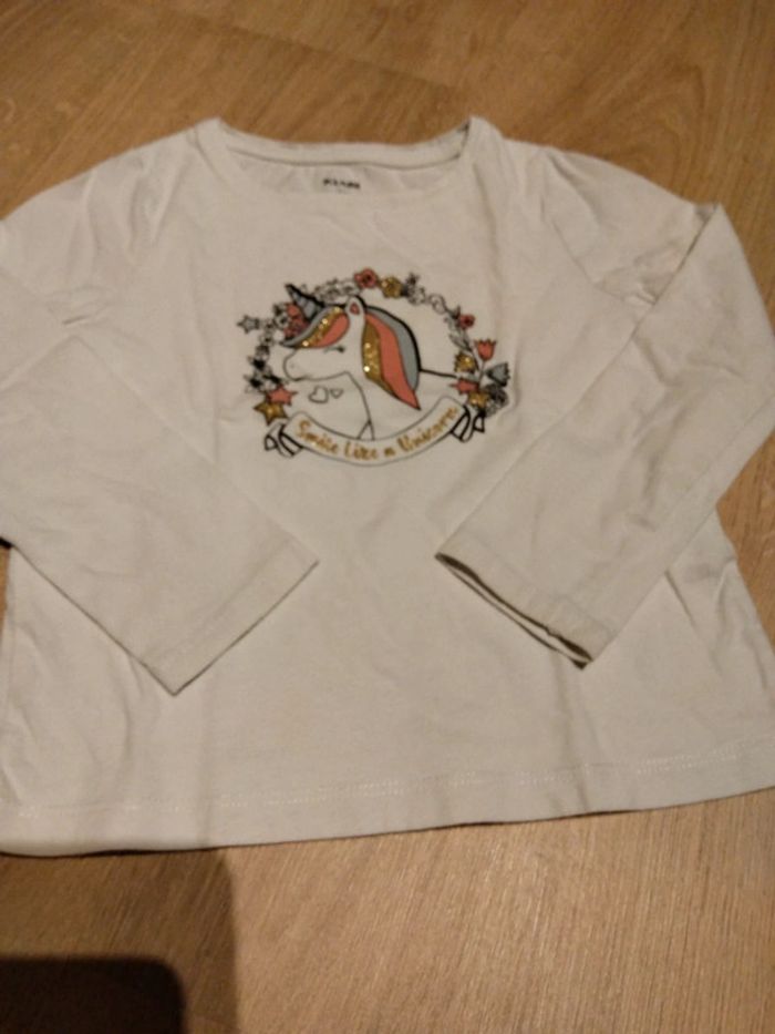 Tee shirt ML 4 ans licorne paillettes - photo numéro 2