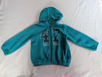 Sweat zippé vert motif tropical - 5A - Gémo