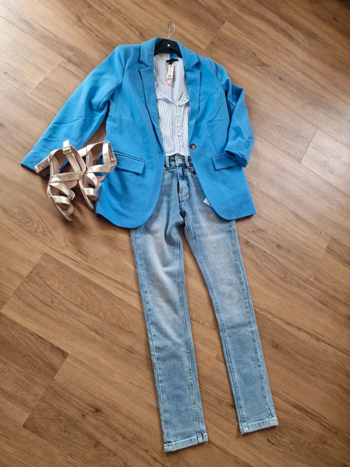 Blazer bleu ciel - photo numéro 2