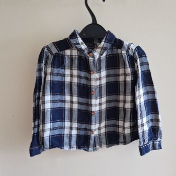 3 ans chemise bleu et doré