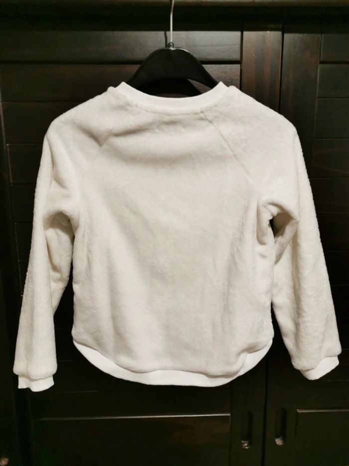 Pull blanc fille coeur doré Okaïdi 8 ans - photo numéro 7