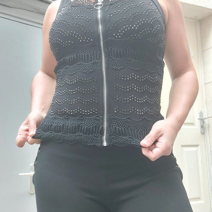 Magnifique top noir moulant pour taille S - photo numéro 5