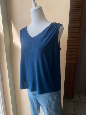 Débardeur marine irisée Promod S