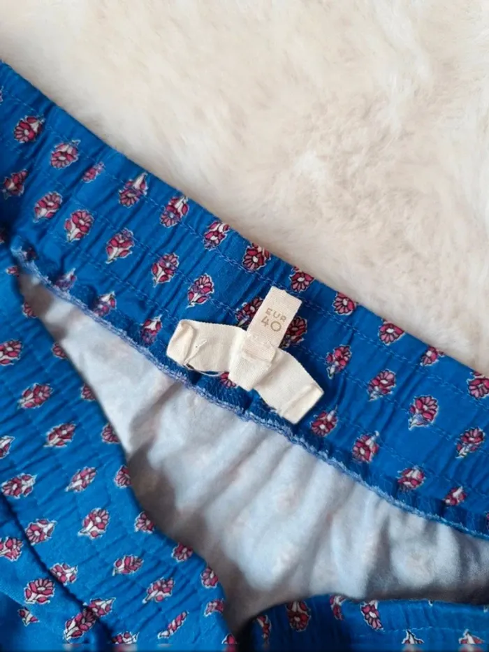 Combishort bleu imprimé fleuri – Next Beachwear – Taille 40 - photo numéro 3