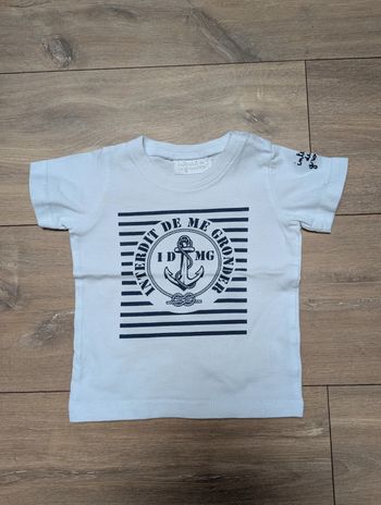Tee-shirt marin interdit de me gronder 12 mois