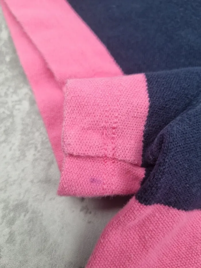 Polo Tommy Hilfiger rayé rose et bleu marine – Taille M Femme (mesures en photos) - photo numéro 12