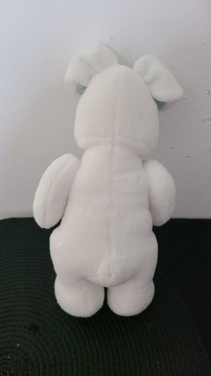 Peluche Lapin Pantin blanc Bleu - photo numéro 3