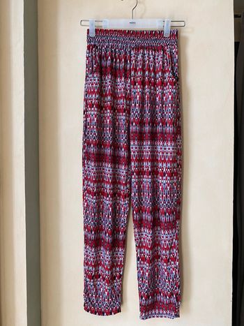 Pantalon fluide à motifs rouge XS