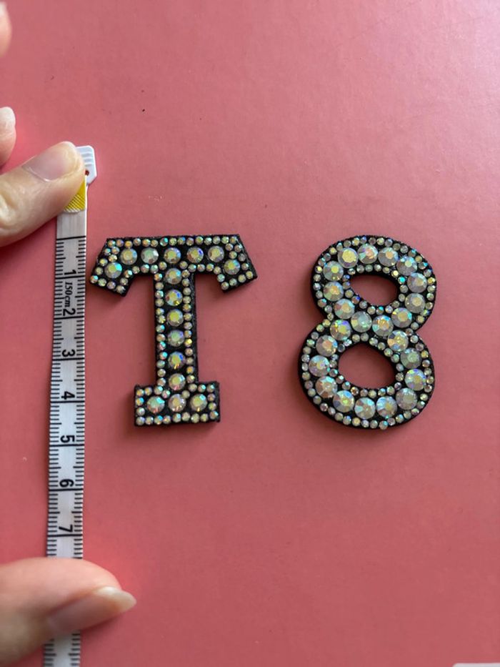 Lettres à strass T8 thermocollantes (Tate) - photo numéro 2