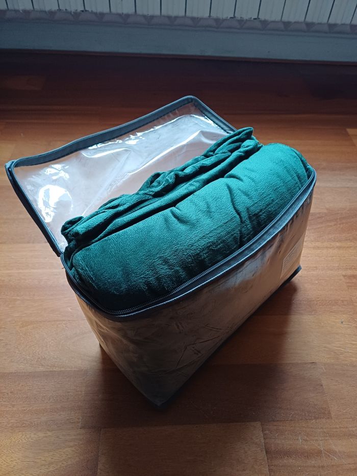 Housse de couette et Taies d'oreiller en Flanelle (vert impérial) - photo numéro 2