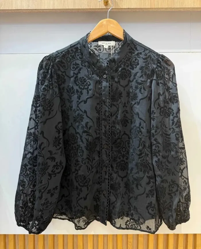 Chemise femme chemise noire femme taille S neuf blouse femme top femme taille 36