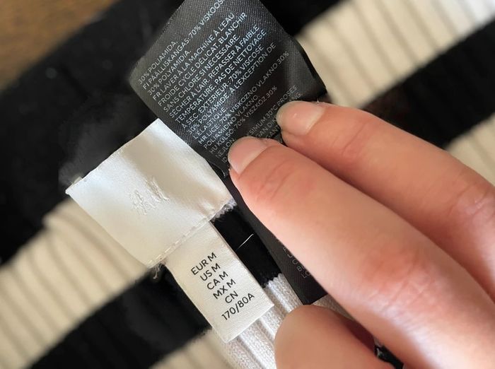 Jupe longue à rayures élastiques rayée noir blanc h&m - photo numéro 5