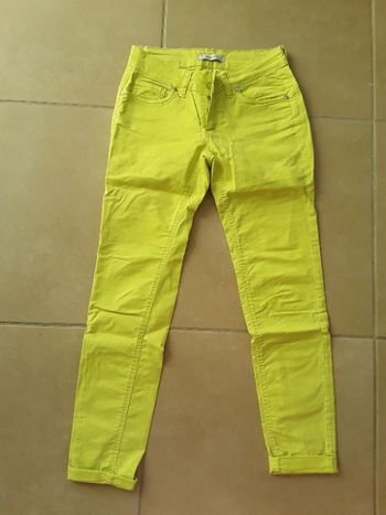 Pantalon léger jaune fluo femme 36 Y NOT TBE