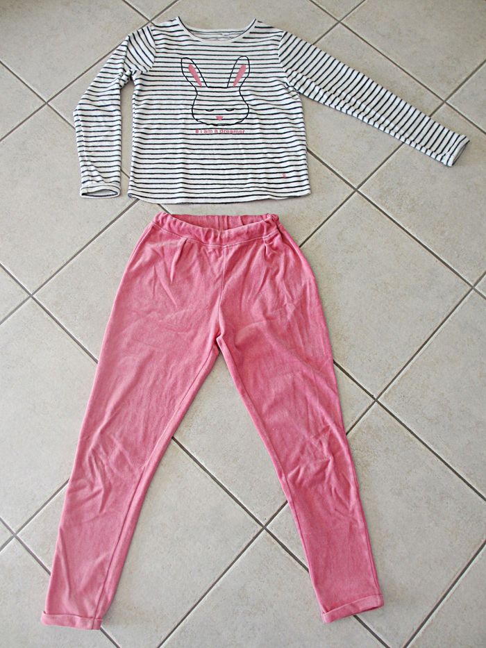 Pyjama hiver fille bouclette motif lapin Okaïdi - 10 ans