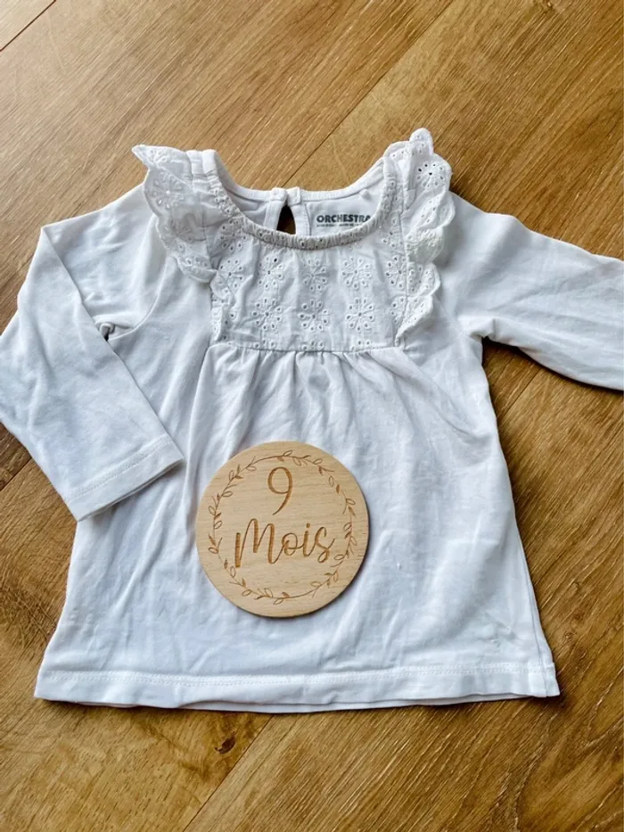 🌟Lot de 2 haut filles manches longues - 9 mois - photo numéro 3