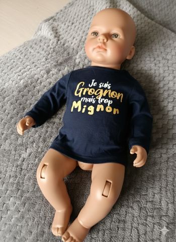 Tee shirt "je suis grognon mais trop mignon"