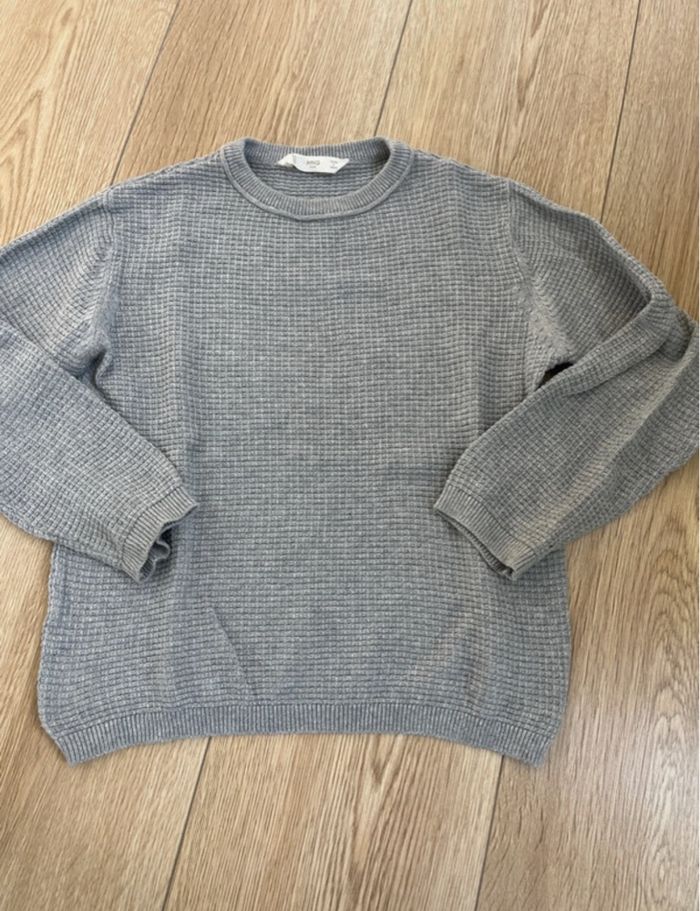 Pull fin gris Mango taille 8 ans - photo numéro 3