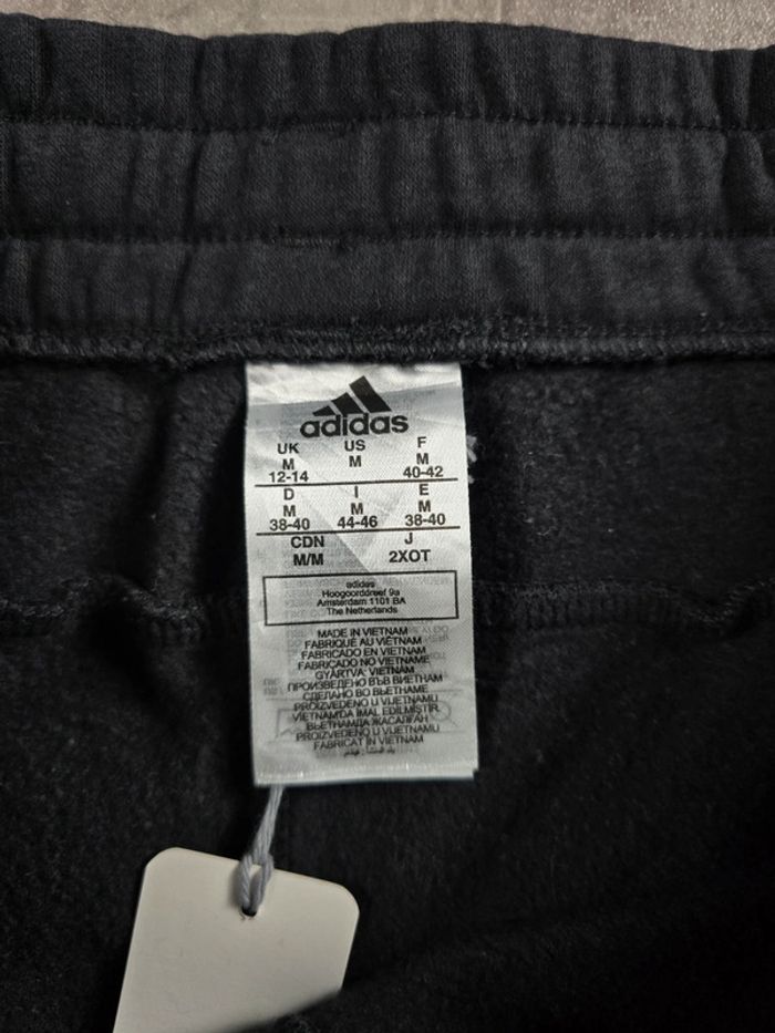 Pantalon jogging Adidas sportwear noir bandes blanches taille M - photo numéro 7