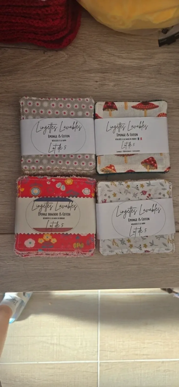 Lot de 5 lingettes éponge lavables neuf