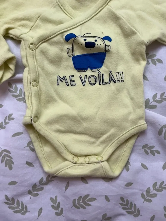 body manches longues vert ouverture devant kimbaloo 1 mois - photo numéro 4