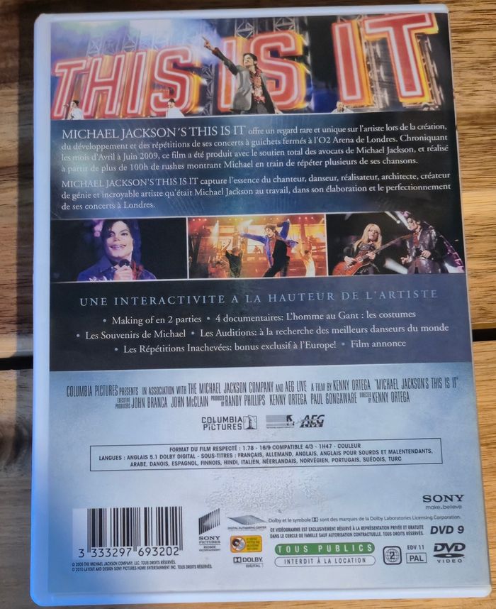 Dvd Michael Jackson's this is it - photo numéro 2