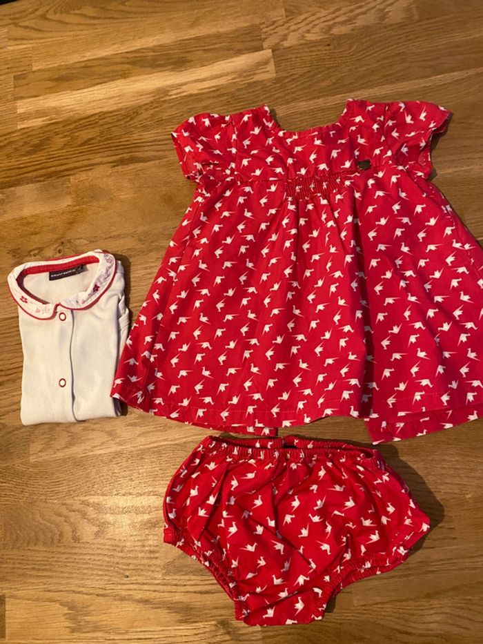 Ensemble rose body robe bloomer 6 mois