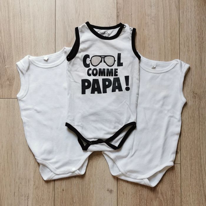 Lot 3 bodies débardeur cool 6 mois - photo numéro 2